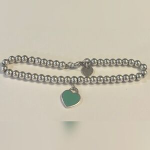 Authentic Tiffany Blue Heart Tag Bead Bracelet